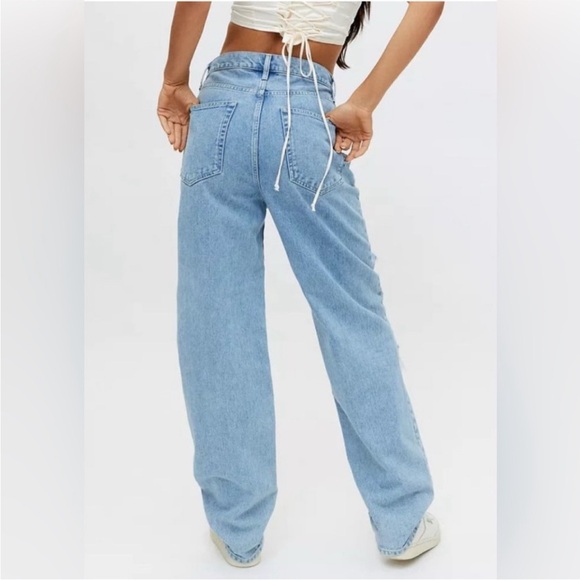 BDG Light Blue Distressed Boyfriend Jeans - Picture 2 of 5